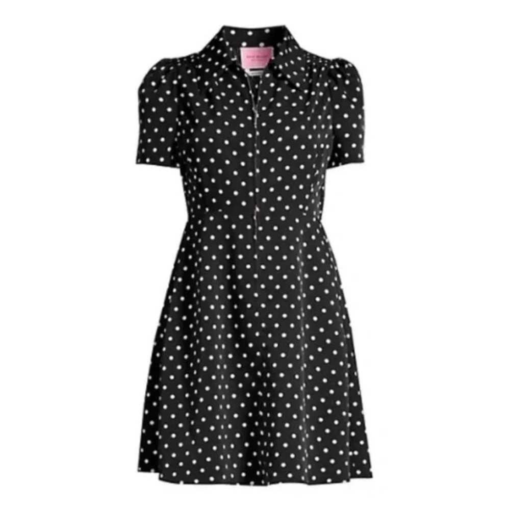 kate spade new york Polka Dot Black White Smocked Cabana Dress Size 2